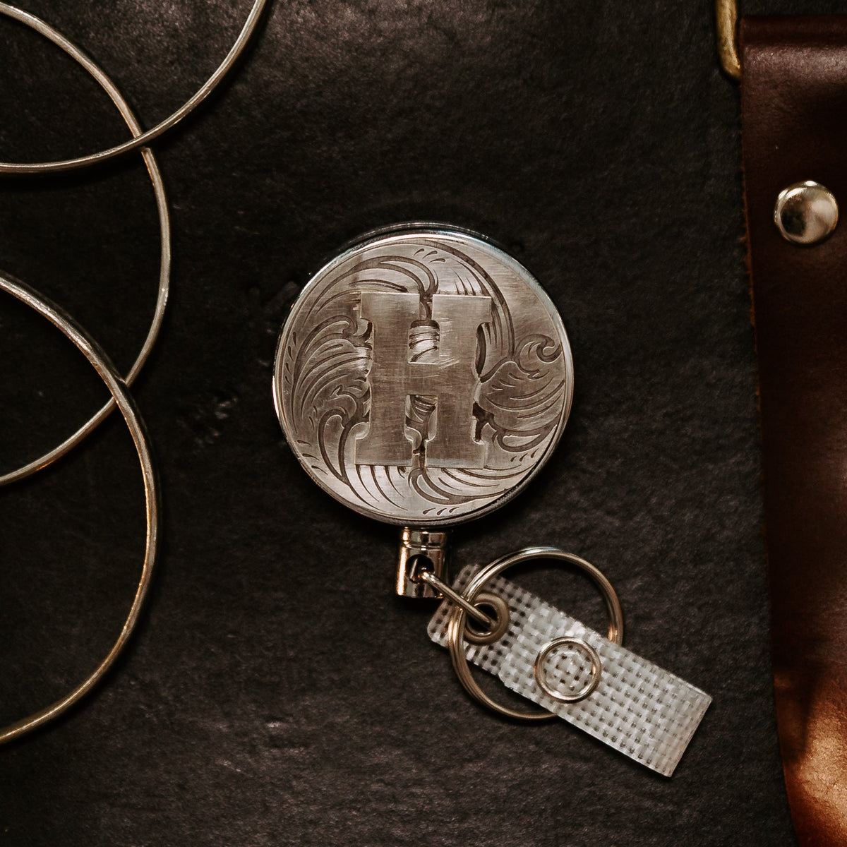 Alphabet Letters without Stone Badge Reel