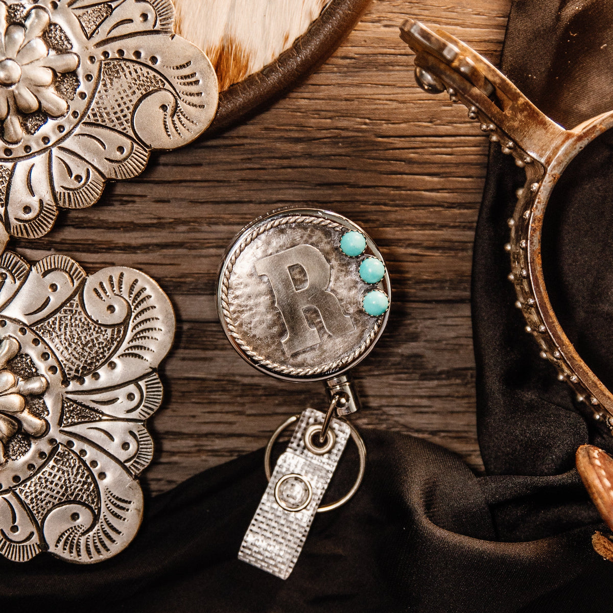 Alphabet Letters with Stone Badge Reel