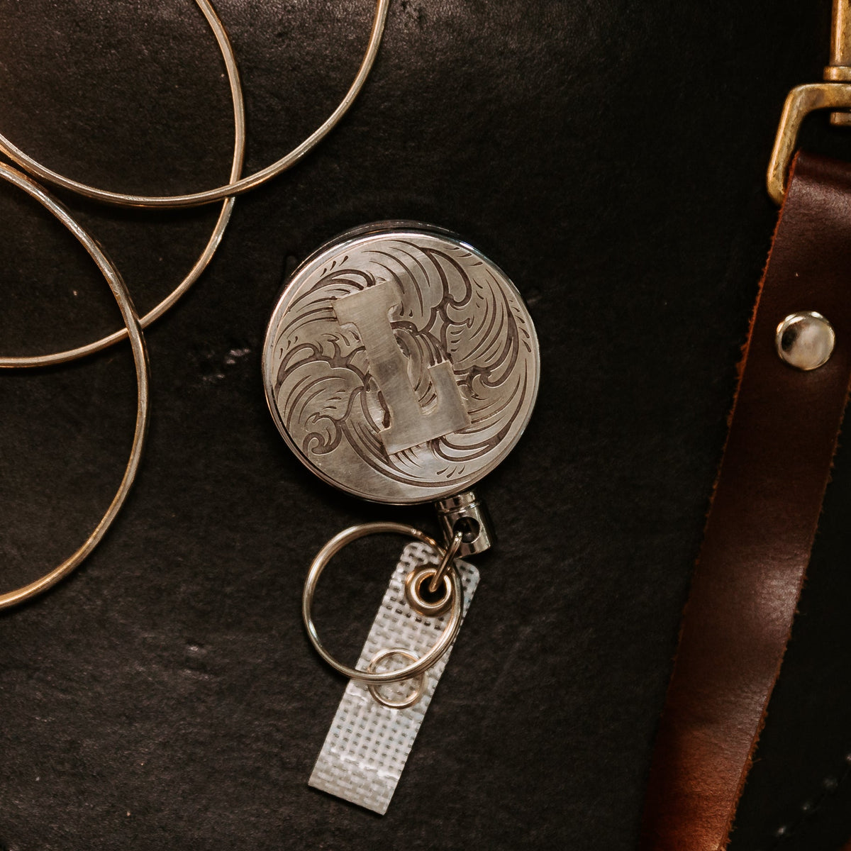 Alphabet Letters without Stone Badge Reel