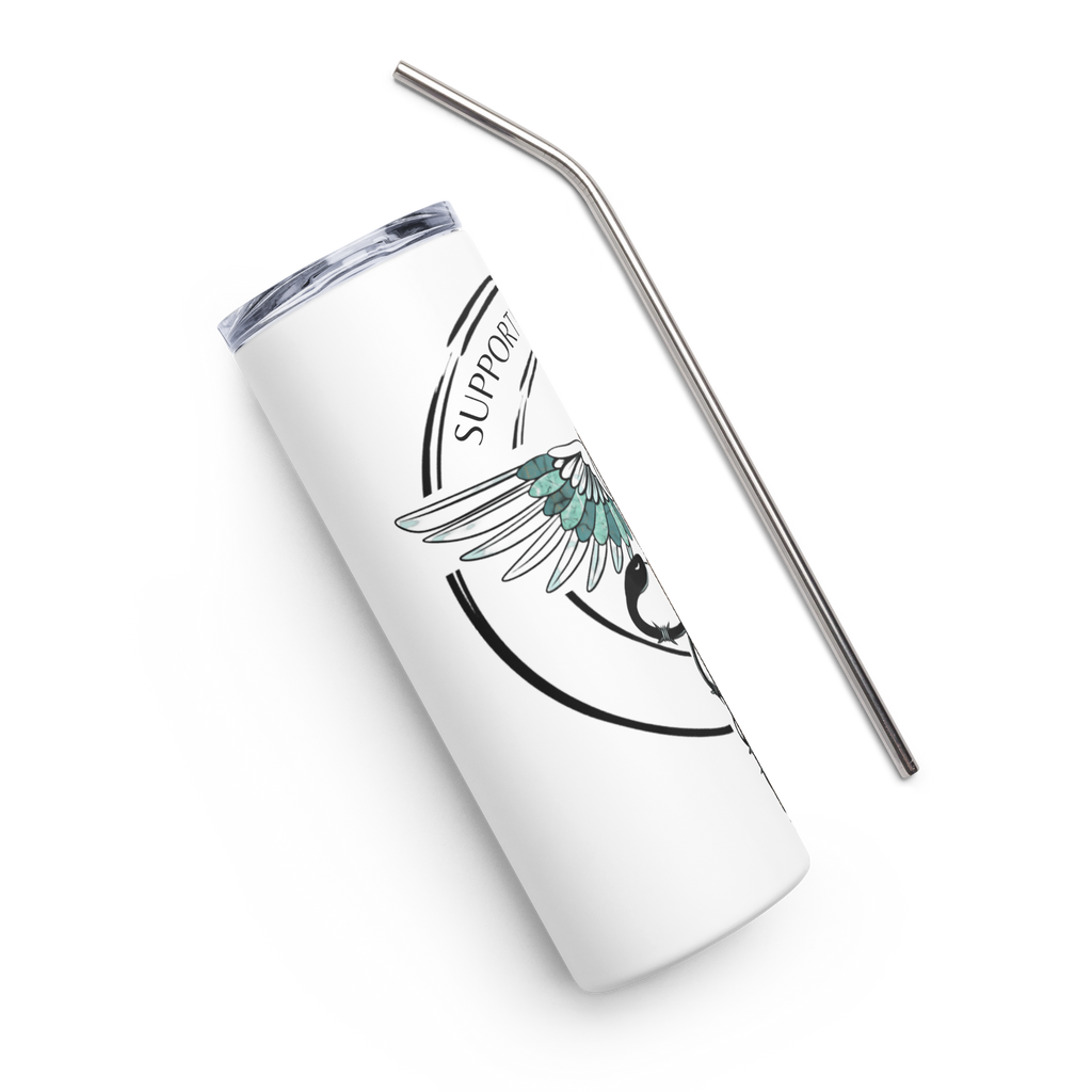 Support Your Local- White Stainless Steel Tumbler