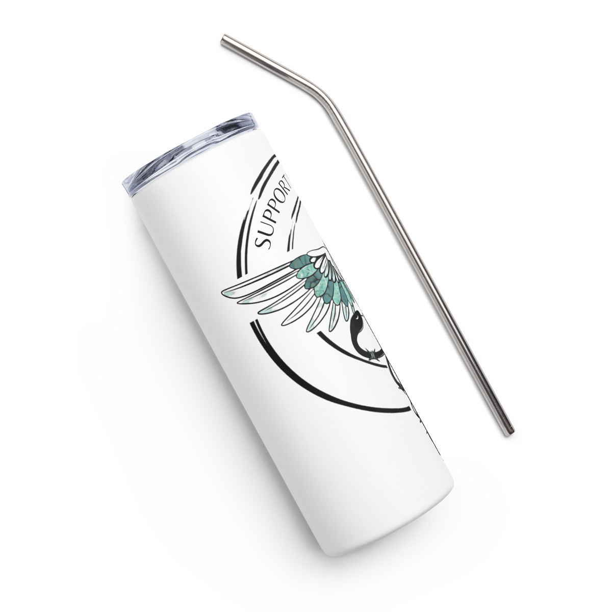 Support Your Local- White Stainless Steel Tumbler