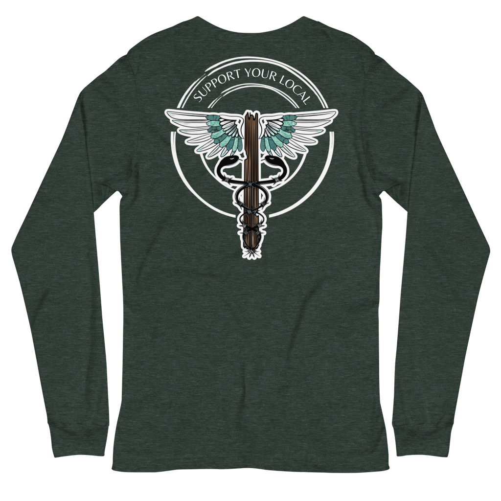 Support Your Local- Unisex Long Sleeve Tee Dark Colors