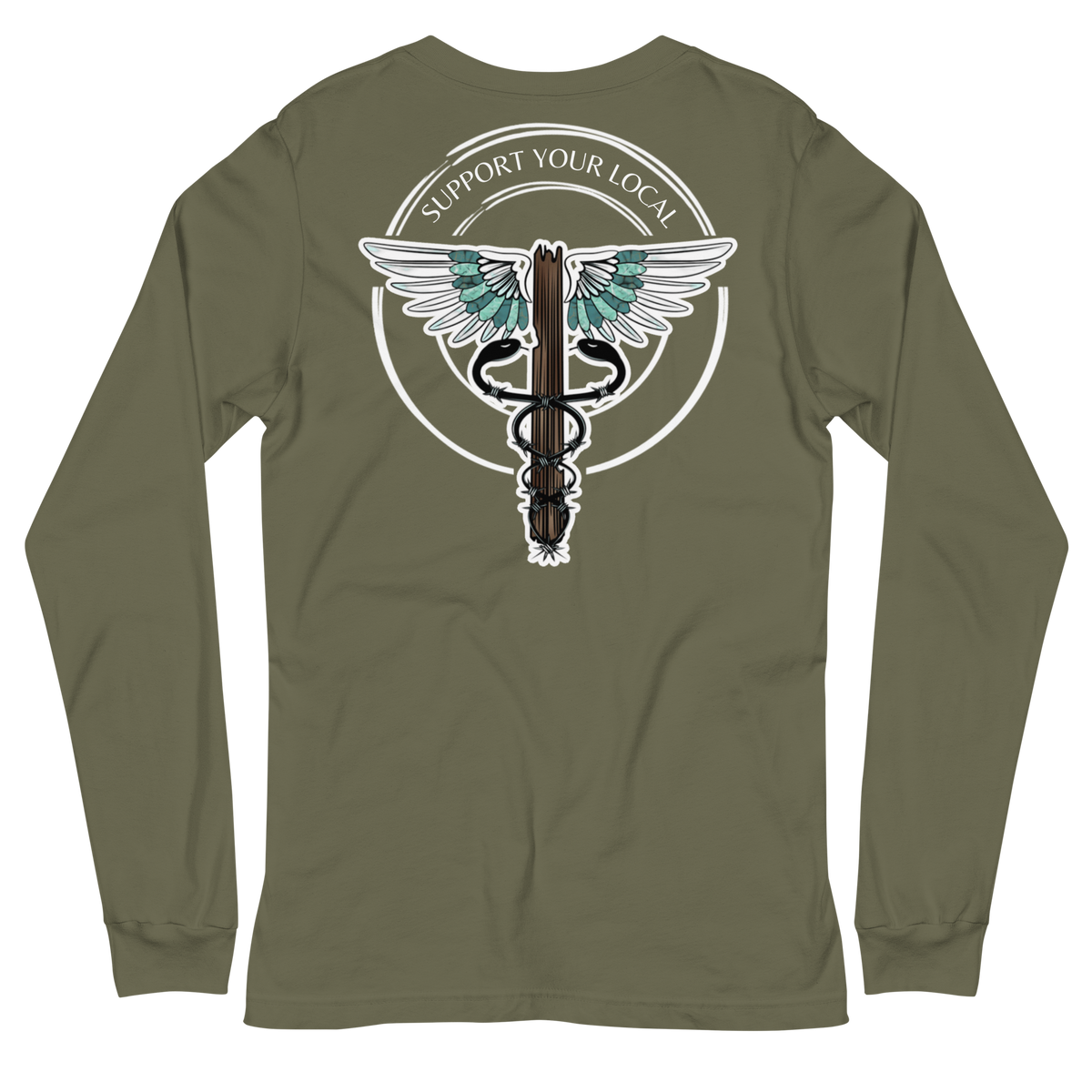 Support Your Local- Unisex Long Sleeve Tee Dark Colors