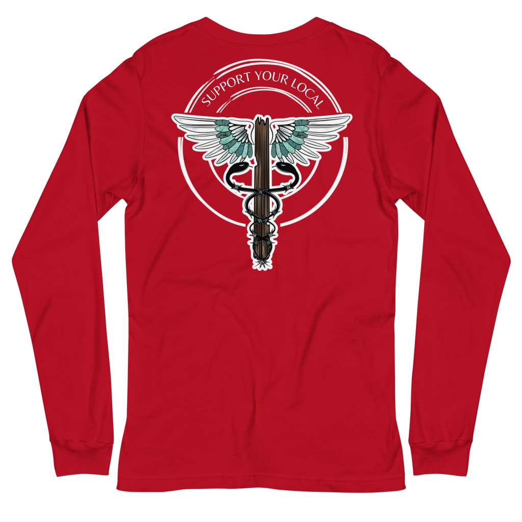 Support Your Local- Unisex Long Sleeve Tee Dark Colors